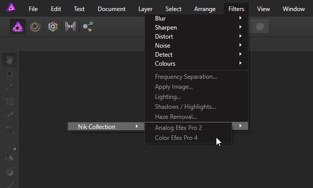 float a selection in affinity for mac
